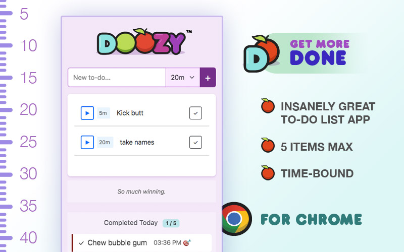 To Doozy, Focused Timed To-Do App for Chrome